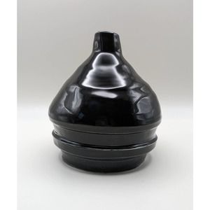 Black high gloss studio pottery ceramic vase pear shaped
